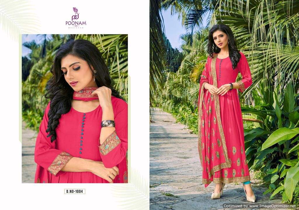 Poonam Sruthi Latest Ethnic Wear Anarkali Kurti With Dupatta Readymade Collection